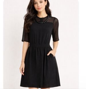 Way Lee | Vintage Black Semi Sheer Beaded Dress